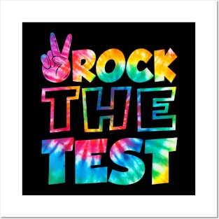 Peace Tie Dye Rock The Test Happy Testing Day Teacher Lover Posters and Art